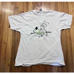 Vintage Disney T Shirt Single Stitch Goofy Embroidered Tee Shirt Large USA 90s